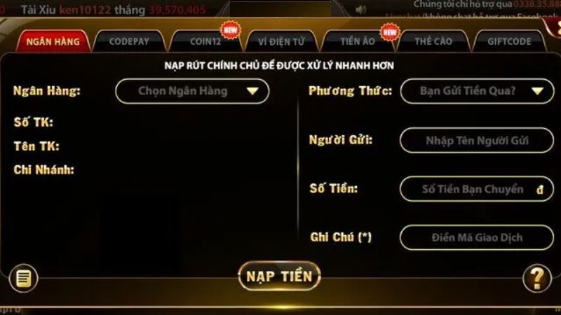 Quy trình nạp tiền Mmwin khá đơn giản và dễ thực hiện